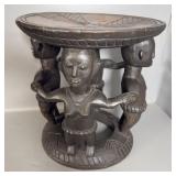 West African Carved Wooden Chief's Stool from >