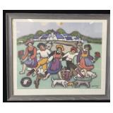 Elke Sommer Signed Print Titled titled 'Village