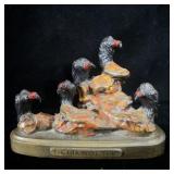 Miniature Bronze depicting 5 Turkey Vultures >