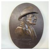 Bronze Korczak Ziolkowski profile relief of >