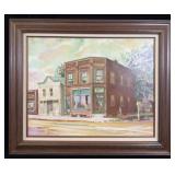 Framed Oil Painting Bank At Revillo Mike Sougstad