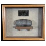 Pre Columbian Axe Head, 5ï¿½ long, Framed w/affixed>