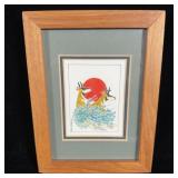 Framed 1984 Paul Goble signed Watercolor of >