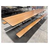 12 foot collapsible mobile cafeteria table