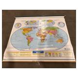 Nystrom Readiness World Map & USA Pull Down Map