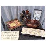 Office Wall Dï¿½cor and Wicker Basket