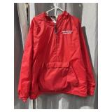 Red half zip pullover hoodie, jacket size large