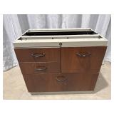 Metal filing storage cabinet with wood front