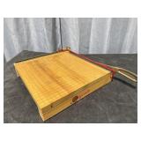 vintage Ingento wooden guillotine paper cutter