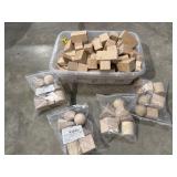 Box of wooden geometric shapes
