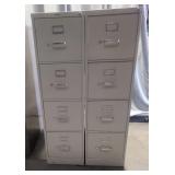 (2) Metal 4 drawer filing cabinet 52x28x15