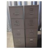 (2) Metal 4 drawer filing cabinet 52x28x15