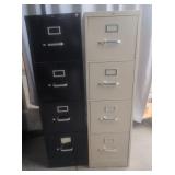 (2) Metal four-drawer filing cabinets 52x29x15
