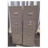 (2) Metal 4 drawer filing cabinet 52x28x15One