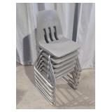 (5) Grey Student Desk Chairs