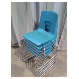 (5) Blue Student Desk Chairs
