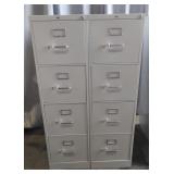 (2) Metal four-drawer filing cabinets 52x29x15