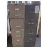 (2) Metal 4 drawer filing cabinet 52x28x15
