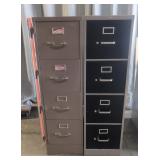 (2) Metal 4 drawer filing cabinets 52x28x15