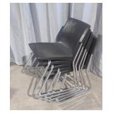 (5) Black Student Desk Chairs