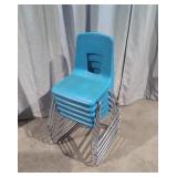 (5) Blue Student Desk Chairs