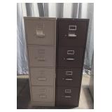 (2) Metal 4 drawer filing cabinet 52x28x15