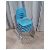 (5) Blue Student Desk Chairs