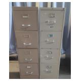 (2) Metal 4 drawer filing cabinet 52x28x15