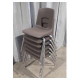 (6) Brown Student Desk Chairs