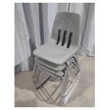 (4) Grey Student Desk Chairs