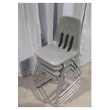 (4) Grey Student Desk Chairs