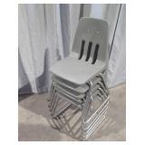 (5) Grey Student Desk Chairs