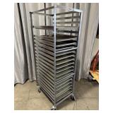 Aluminum commercial sheet pan rack with 17 trays