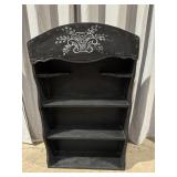 Vintage black bookshelf, 30ï¿½ x 50ï¿½ x 8ï¿½