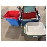 Miscellaneous large storage totes with lids