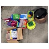 Large assortment of storage bins