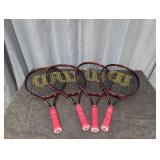 (4) Wilson Smak Attak Rackets