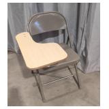 Vintage metal folding chair with arm desk