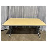 Vintage Heavy Duty Wooden Metal Legged Table