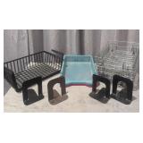 Desk accessories, wire and plastic file baskets