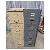(2) steel upright four drawer filing cabinets 52ï¿½