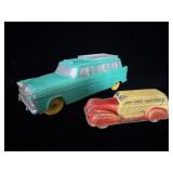 1930s hard rubber toy woody station wagon car &