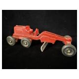 VINTAGE RED DIECAST ALUMINUM ROADER GRADER MFD