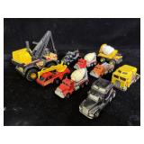 collection of vintage die-cast construction toy