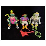 (3) vintage Teenage Mutant Ninja Turtles 'Rock'n