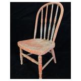 Childï¿½s turned wooden chair with nice rustic