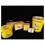 Vintage metal curious George lunchboxes trashcan