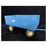 1970s pressed-steel blue toy farm wagon