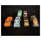 six vintage Schaper Stomper 4x4 mini toy vehicles