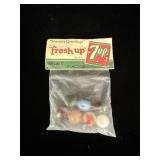 vintage 7Up promotional bag of marbles from the